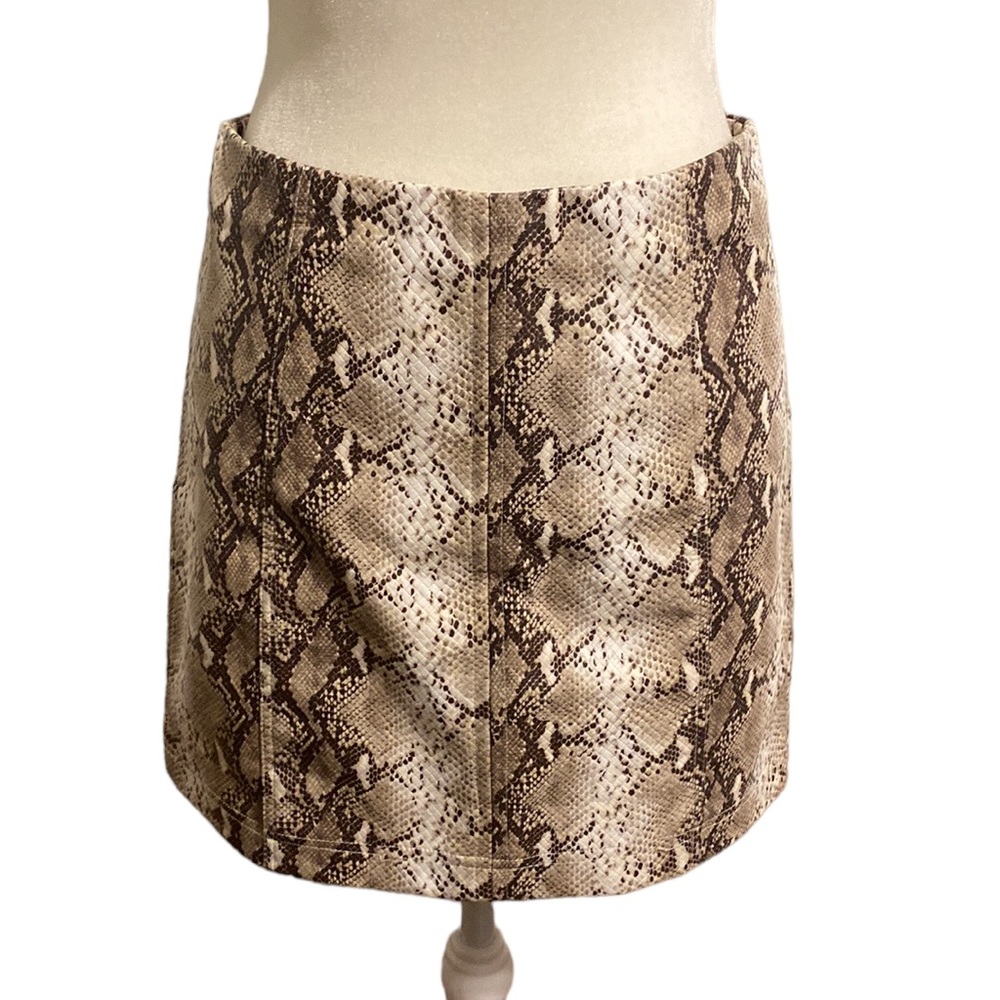SNAKESKIN Python faux leather mini skirt